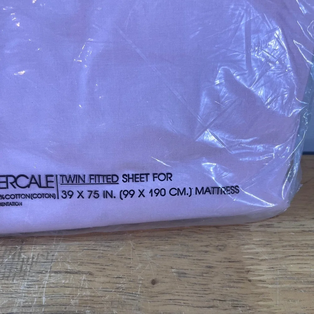 Martex Fitted Sheet Twin Pink Vtg No-Iron Percale Made in USA New